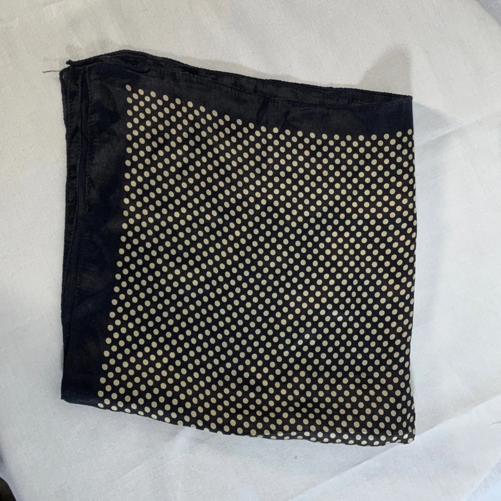 100% silk handkerchief gold navy blue